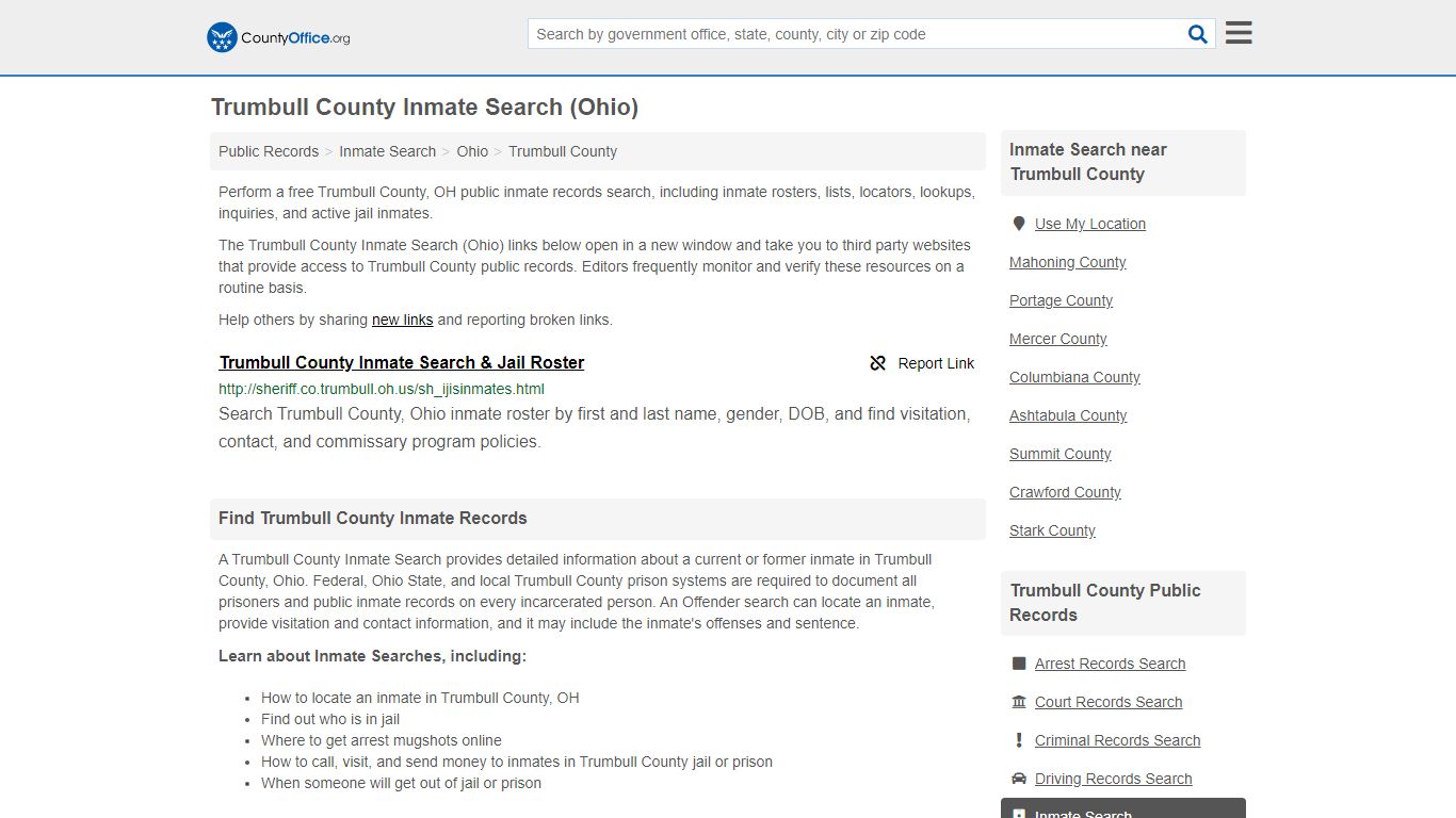 Inmate Search - Trumbull County, OH (Inmate Rosters ...